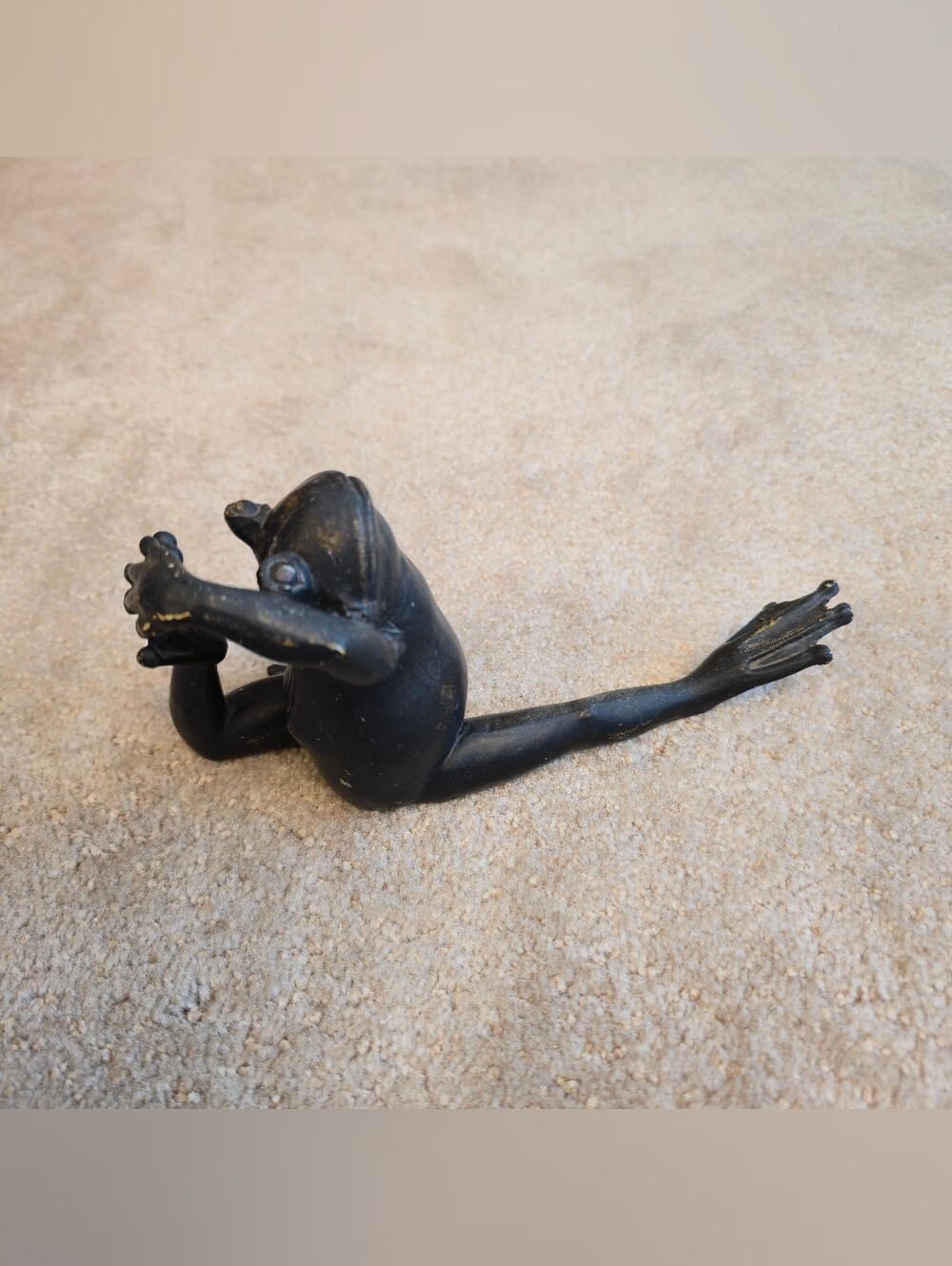 Relaxed Yoga Pose Frog Sculpture